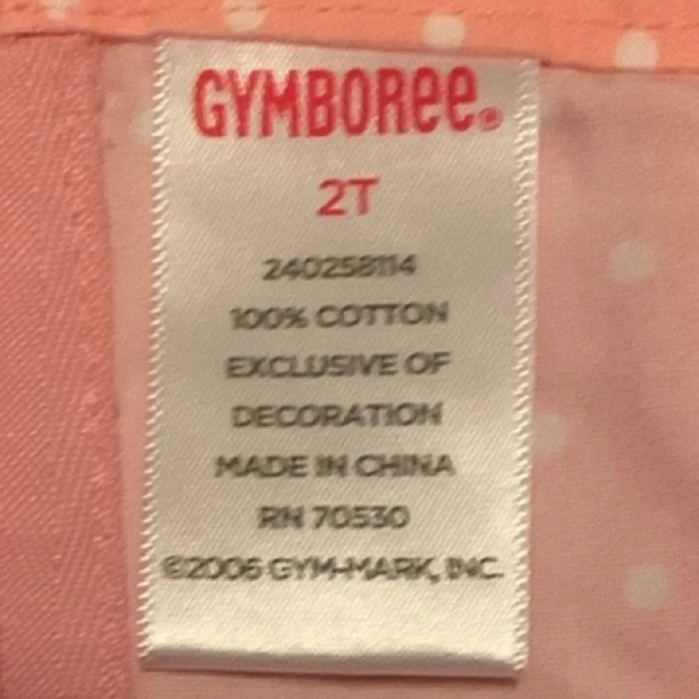 Gymboree Candy Apple Pink White Ribbon Polka Dots Dress Size 2T Cotton Spring